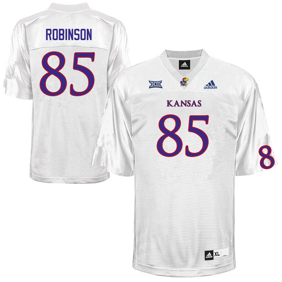 Men #85 Kelan Robinson Kansas Jayhawks College Football Jerseys Sale-White - Click Image to Close